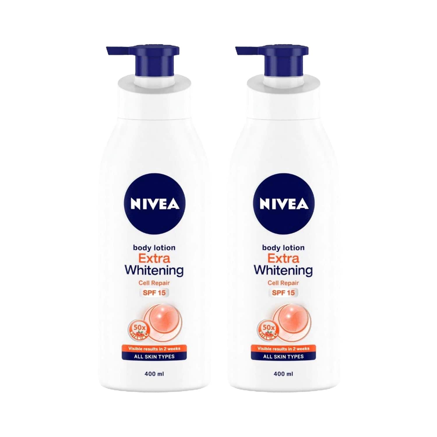 Nivea | Nivea Natural Glow Cell Repair SPF 15 Body Lotion (400 ml + 400 ml) Pack of 2 Combo