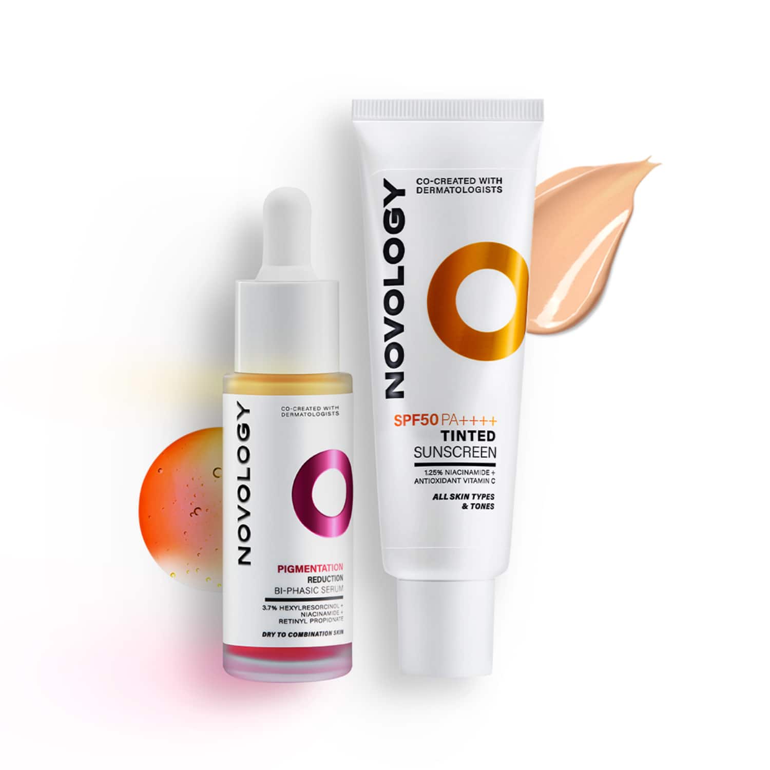 Novology | Novology Bi-Phasic Hyper Pigmentation Serum + SPF 50 PA++++ Tinted Sunscreen Combo