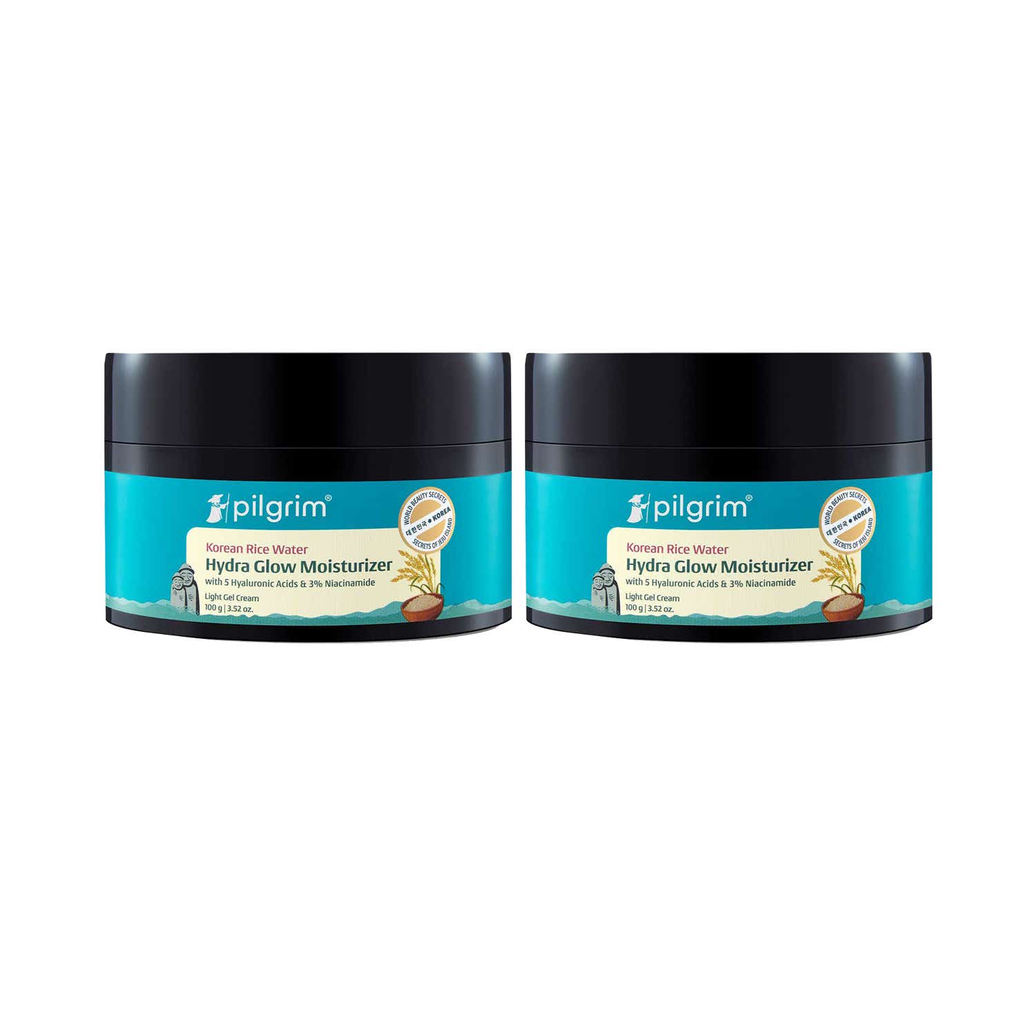 Pilgrim | Pilgrim Korean Rice Water Hydra Glow Light Gel Moisturizer Pack of 2 Combo