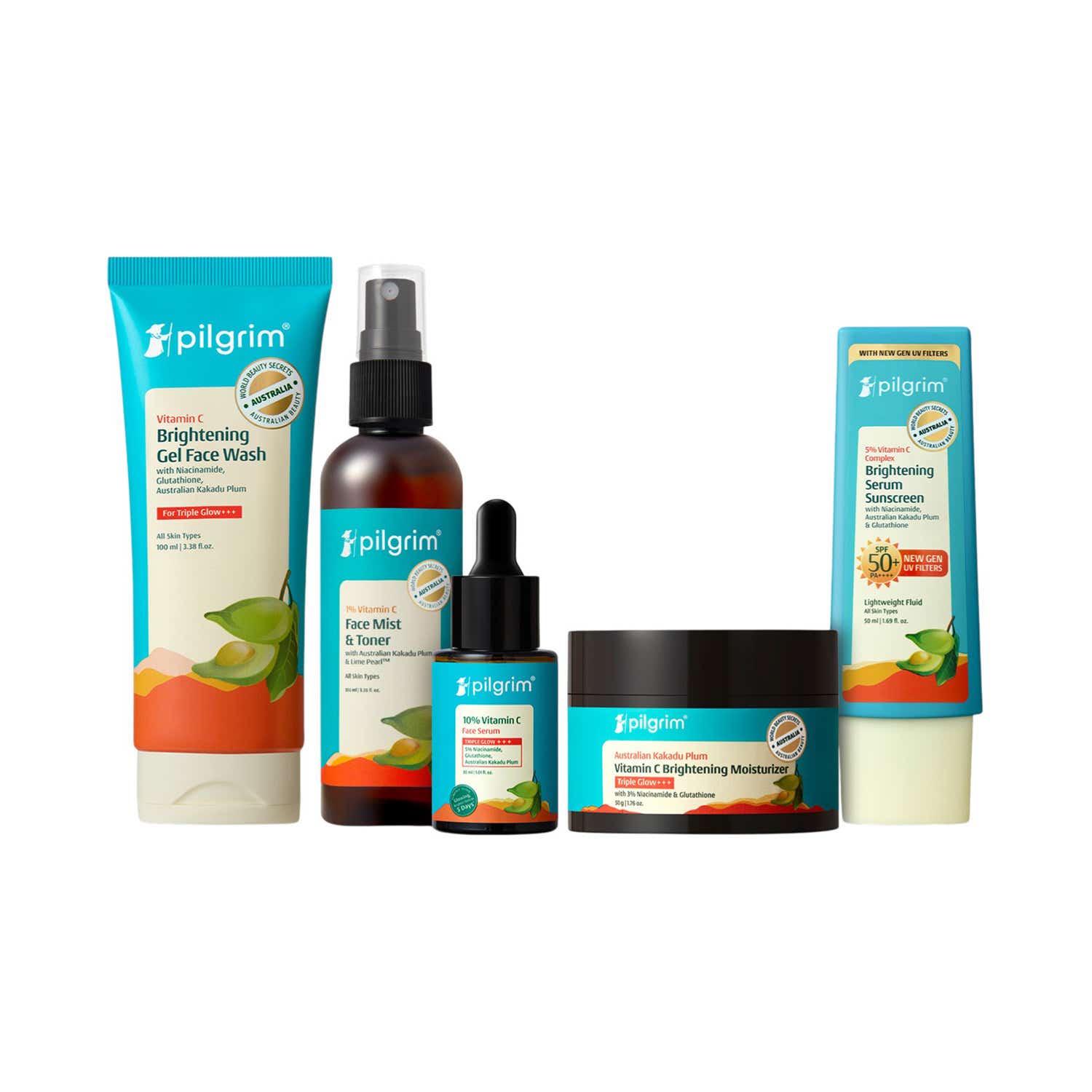 Pilgrim | Pilgrim Vitamin C Glowing - Brightens Skin, Reduces Dark Spots and Protect Skin Combo