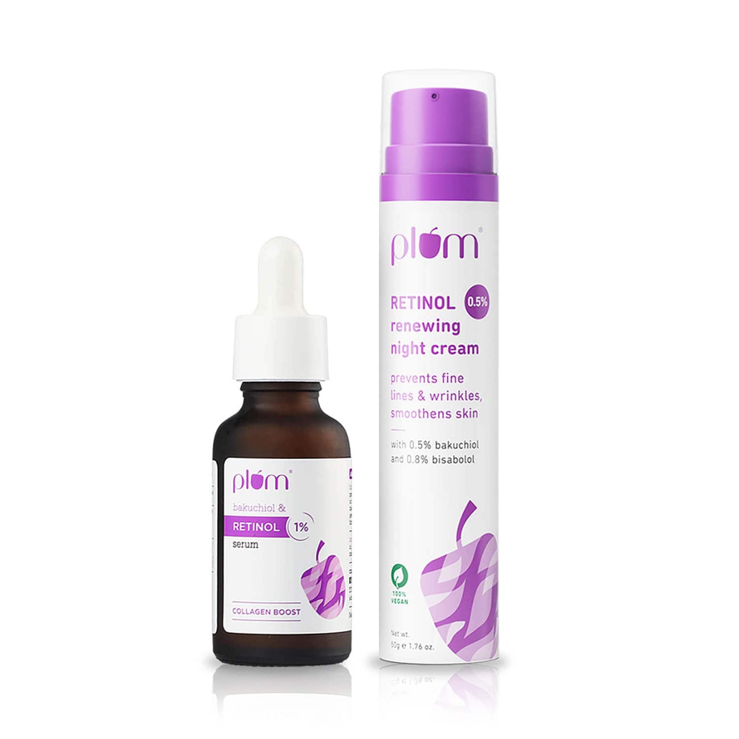 Plum | Plum Retinol Anti-Ageing Duo With Serum & Night Cream Combo