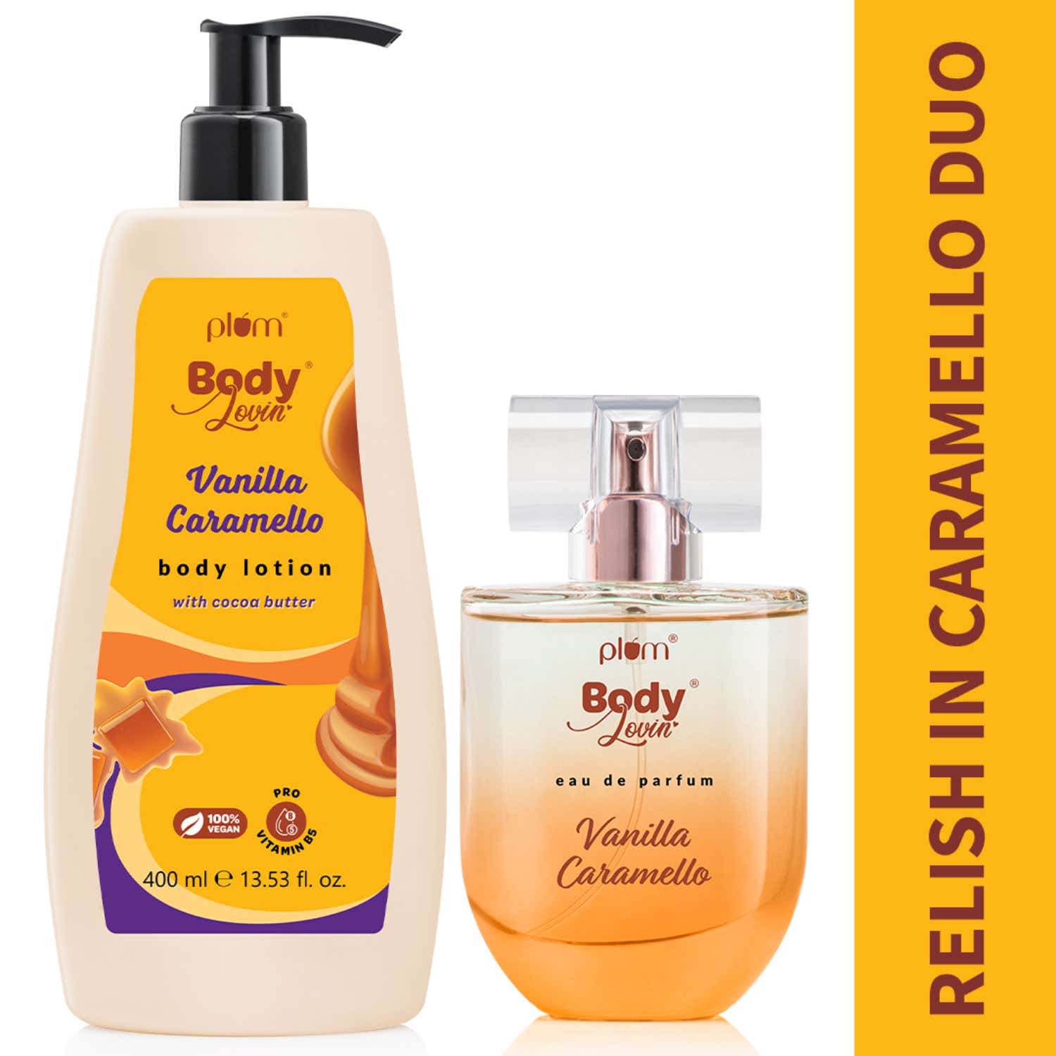 Plum | Plum Bodylovin Smell Delish Vanilla Caramello Lotion & Perfume Duo