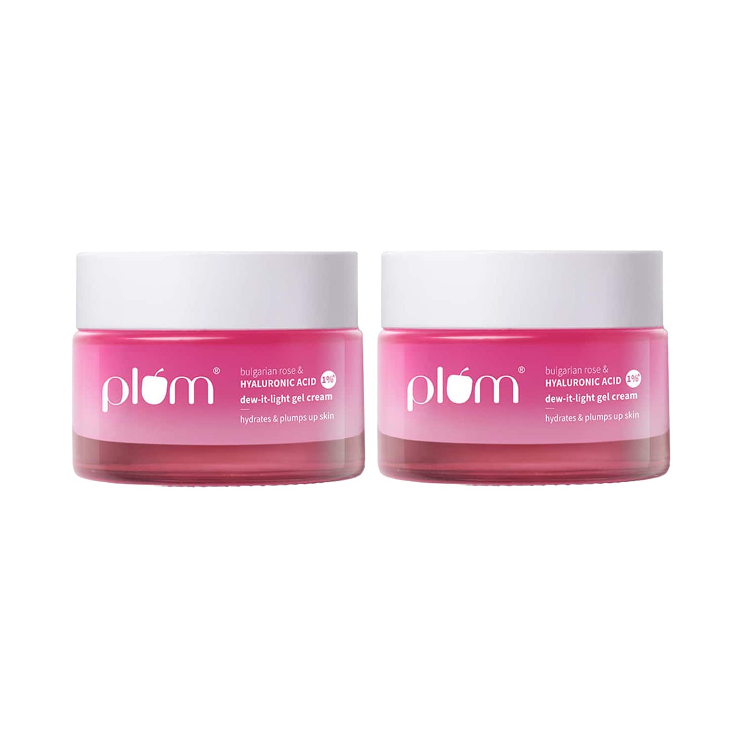 Plum | Plum 1% Hyaluronic Acid Dew It Light Gel Moisturizer Bulgarian Rose Pack of 2 Combo