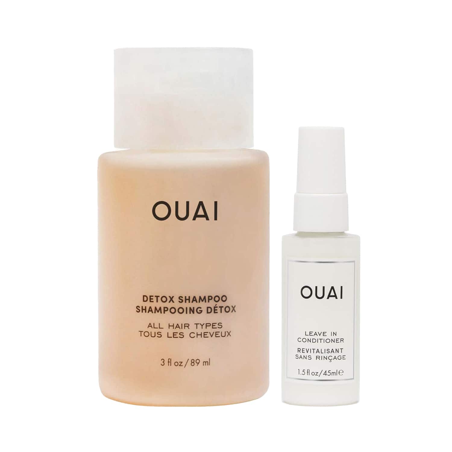 OUAI | OUAI Leave in Conditioner Travel Size (45 ml) and Detox Travel Size Shampoo (89 ml) Combo