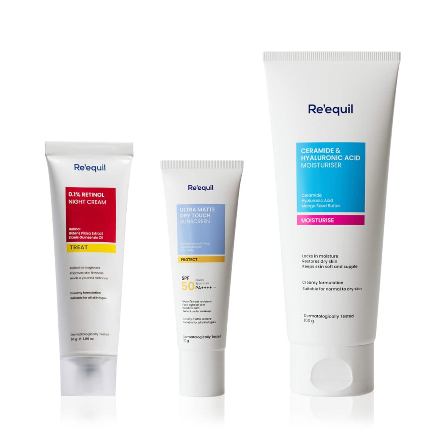 Re'equil | Re'equil Retinol Starter Bundle - Night Cream + Sunscreen + Moisturizer