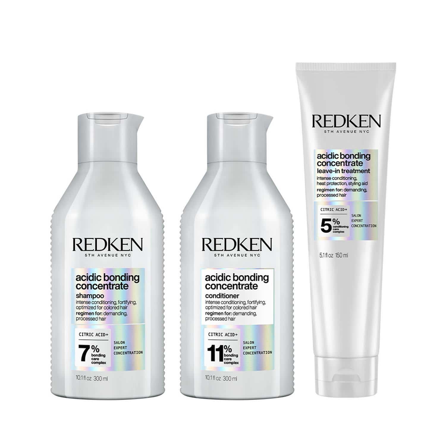 REDKEN | Redken's Bond Repair Combo - Acidic Bonding Concentrate Shampoo, Conditioner & Leave-In Treatment