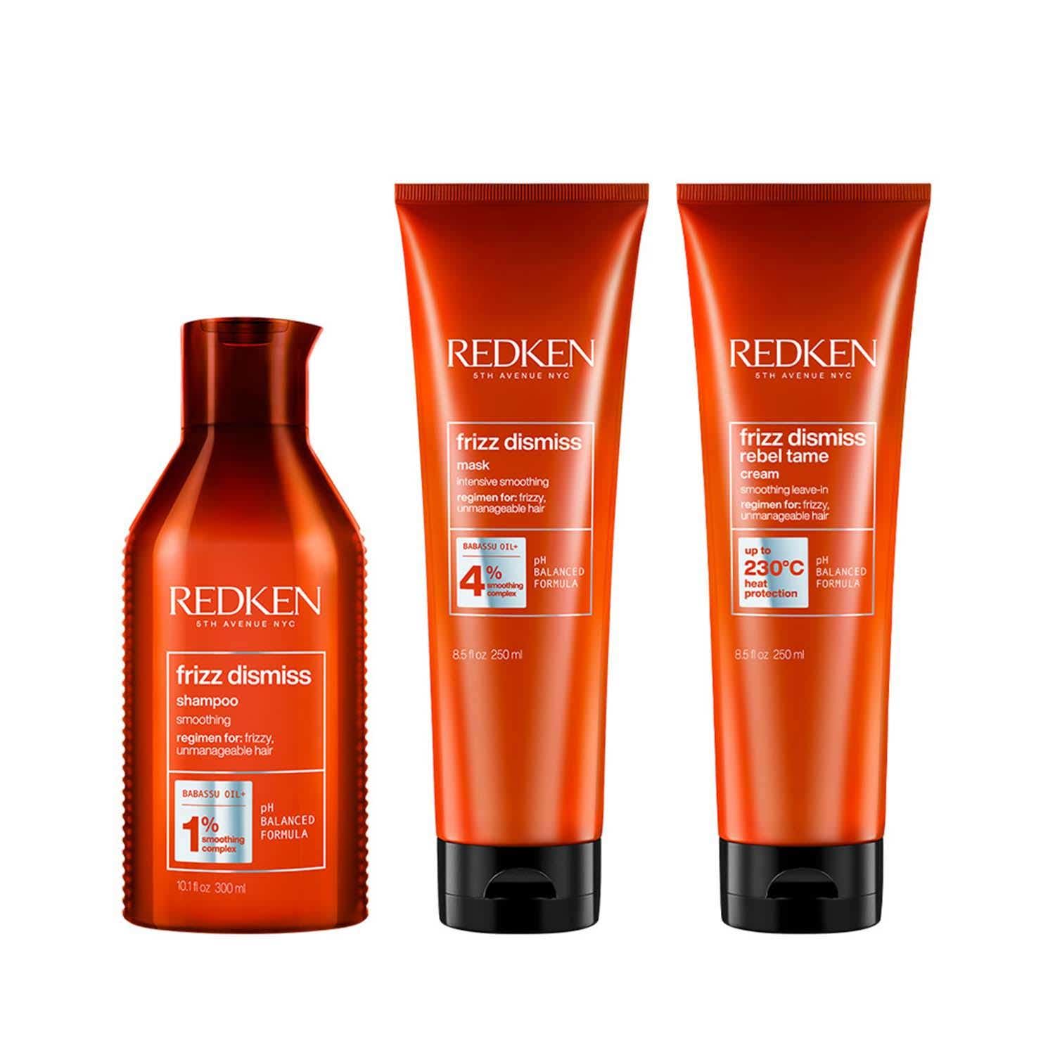 REDKEN | Redken's Anti-Frizz Combo - Frizz Dismiss Shampoo, Mask & Rebel Tame Cream