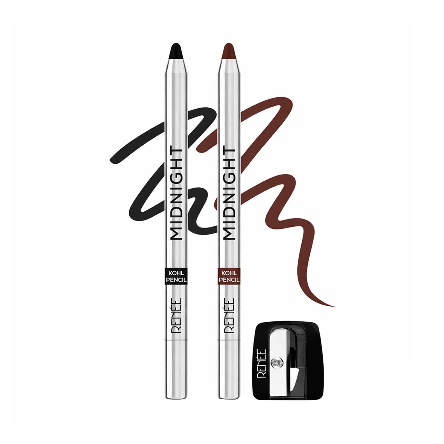 RENEE | Renee Midnight Kohl Pencil 1.5 gm Combo - Black and Brown