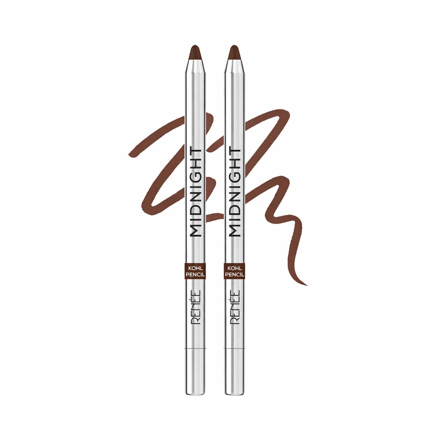 RENEE | Renee Midnight Kohl Pencil 1.5 gm (Pack of 2) - Brown Combo