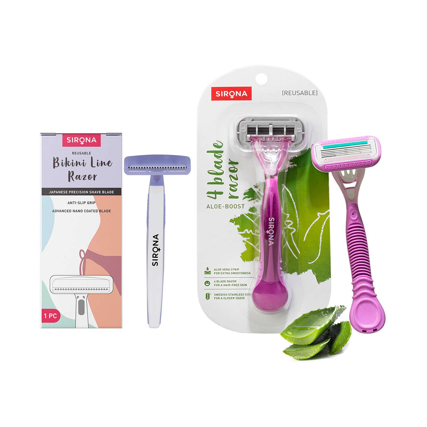 Sirona | Sirona Reusable Bikini and Body Hair Removal Razors for Women