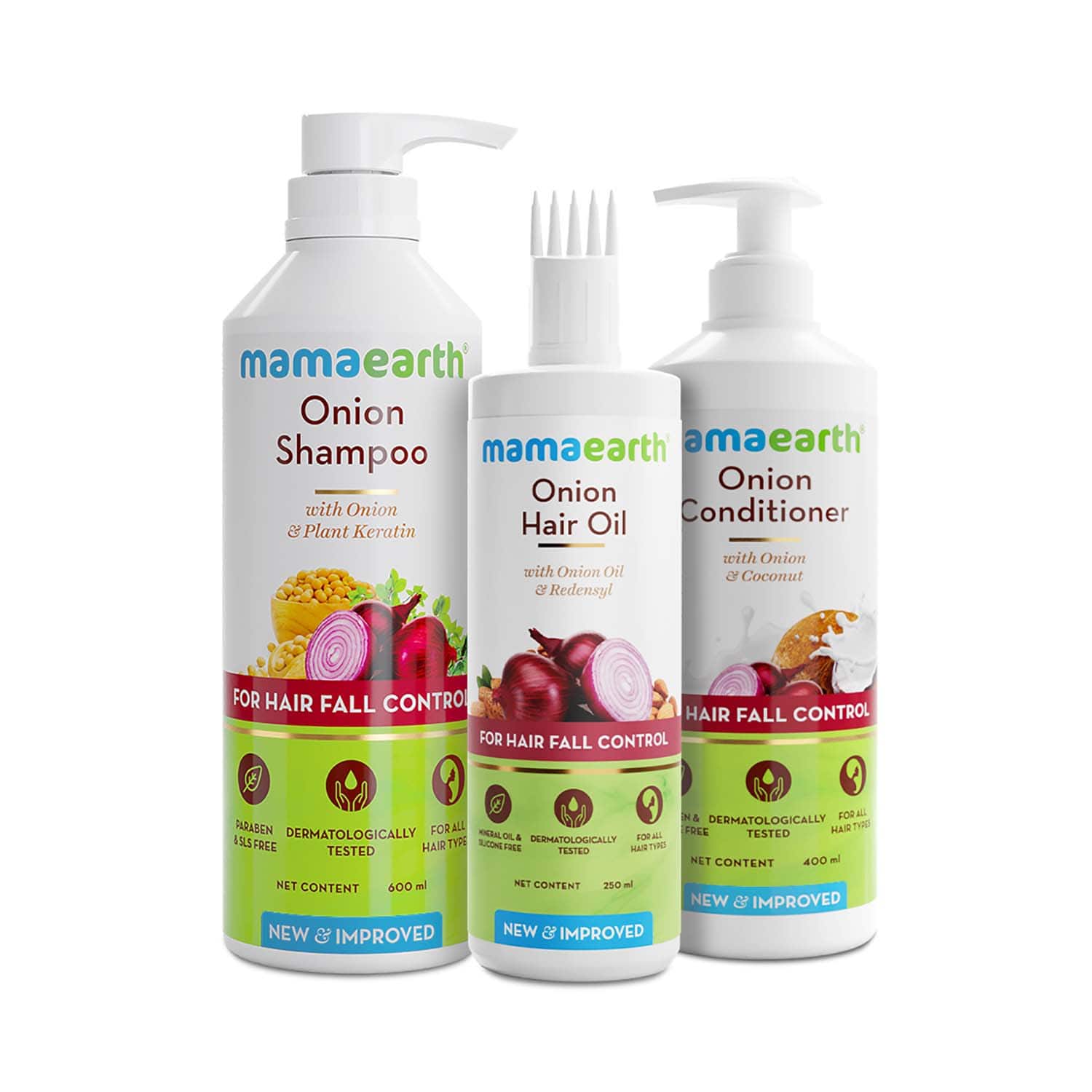 Mamaearth | Mamaearth Onion Oil (250 ml) + Onion Shampoo (600ml) + Onion Conditioner (400ml) Combo