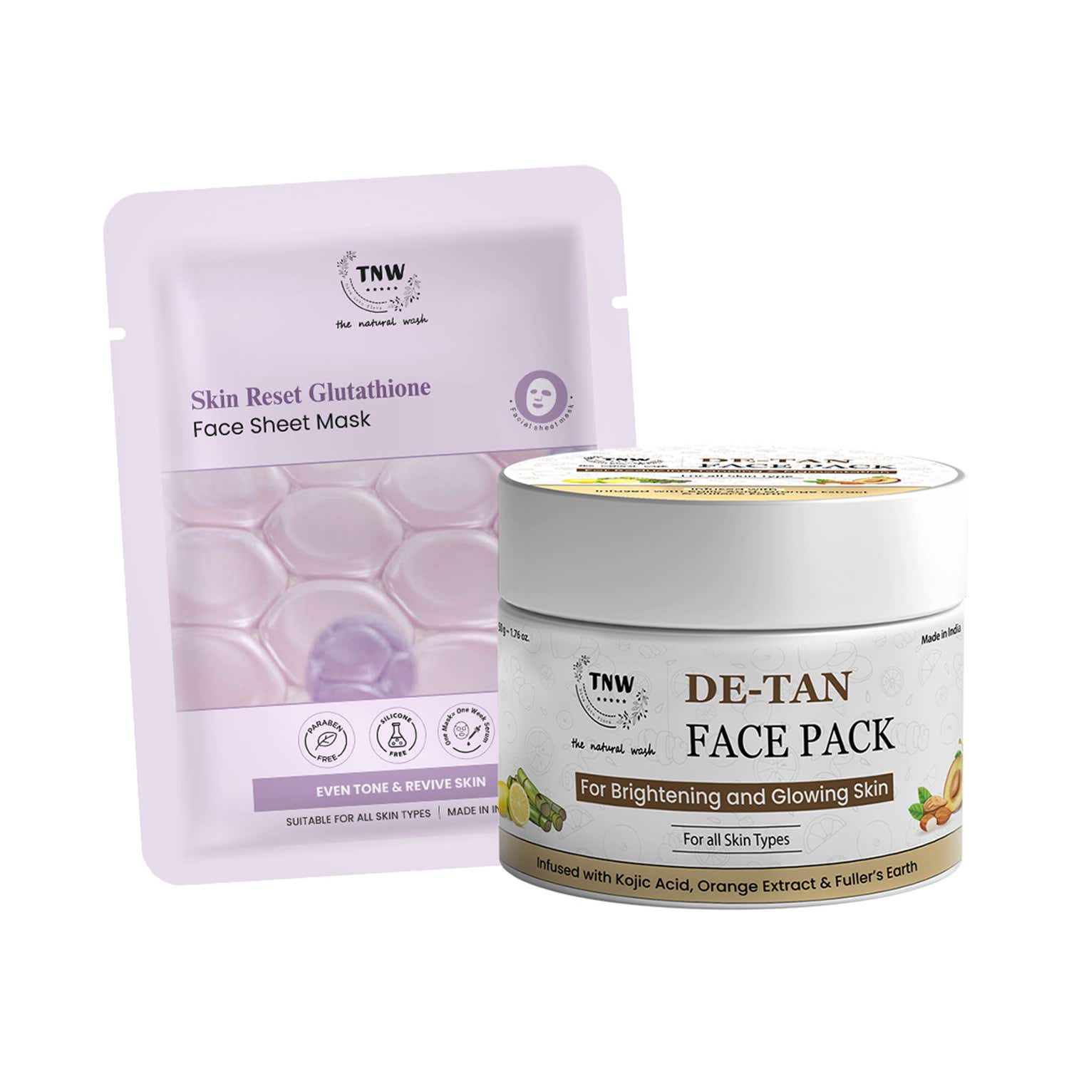 Price History of TNW The Natural Wash De Tan Pack + Glutathione Face Sheet Mask Brightening Combo from Tira Beauty 8955_67978