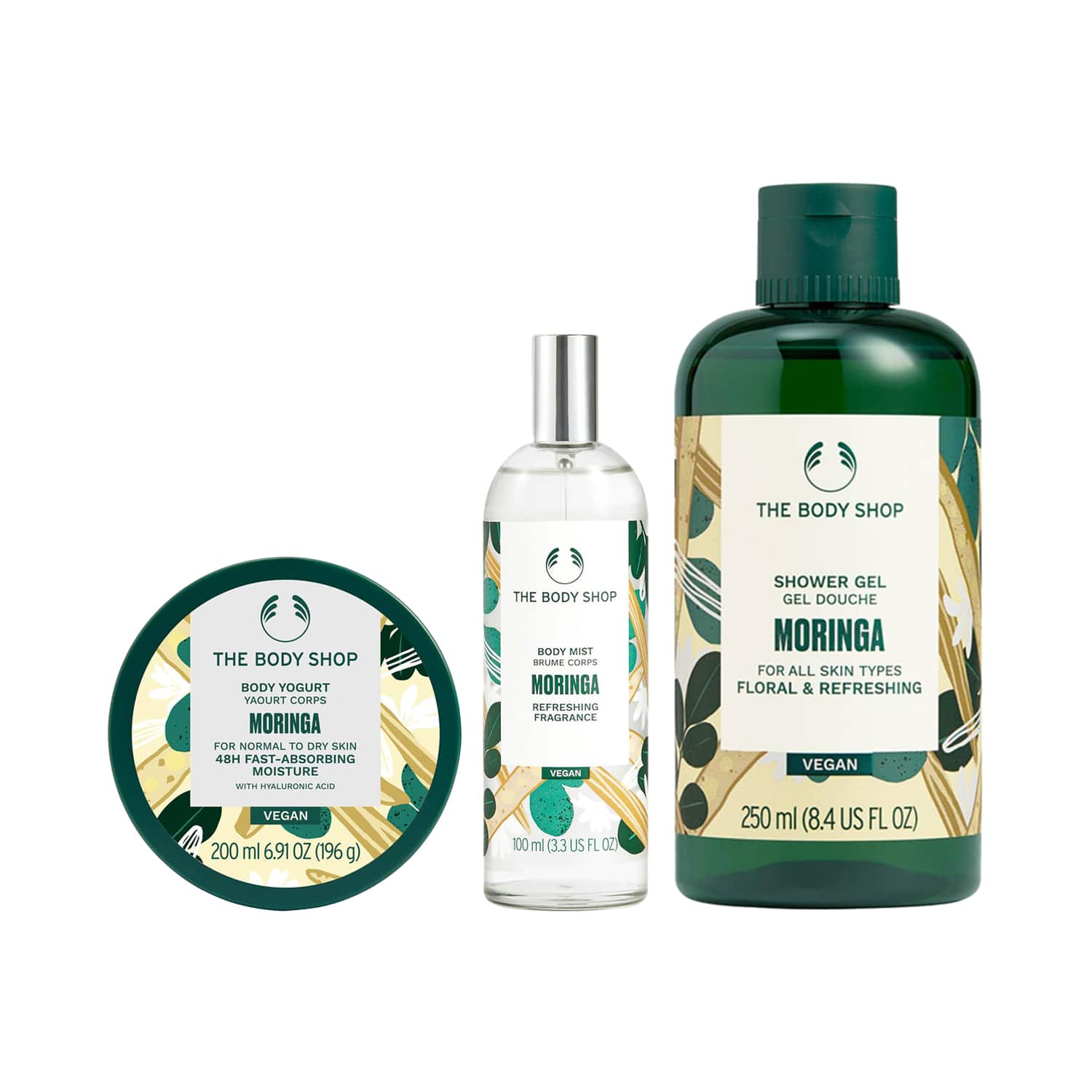 The Body Shop | The Body Shop Moringa Shower Gel, Body Yogurt & Body Mist Combo
