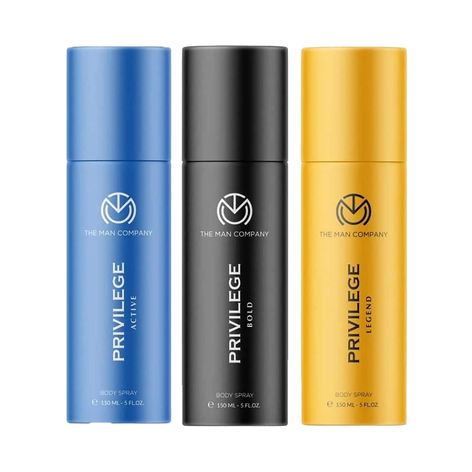 The Man Company | The Man Company Privilege Active, Bold & Legend Body Spray Pack of 3 Combo - (150 ml x 3)