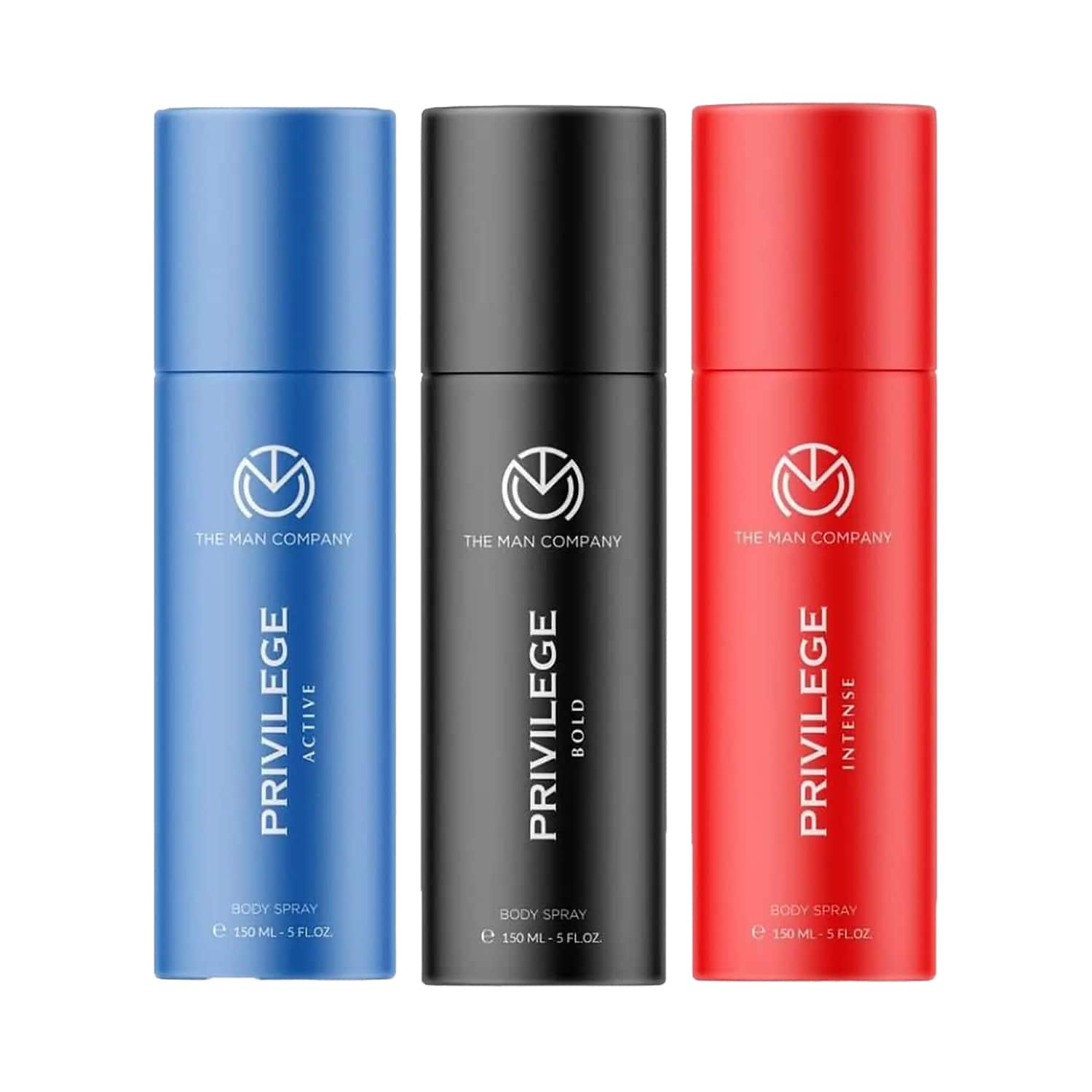 The Man Company | The Man Company Privilege Active, Intense & Bold Body Spray Pack of 3 Combo - (150 ml x 3)