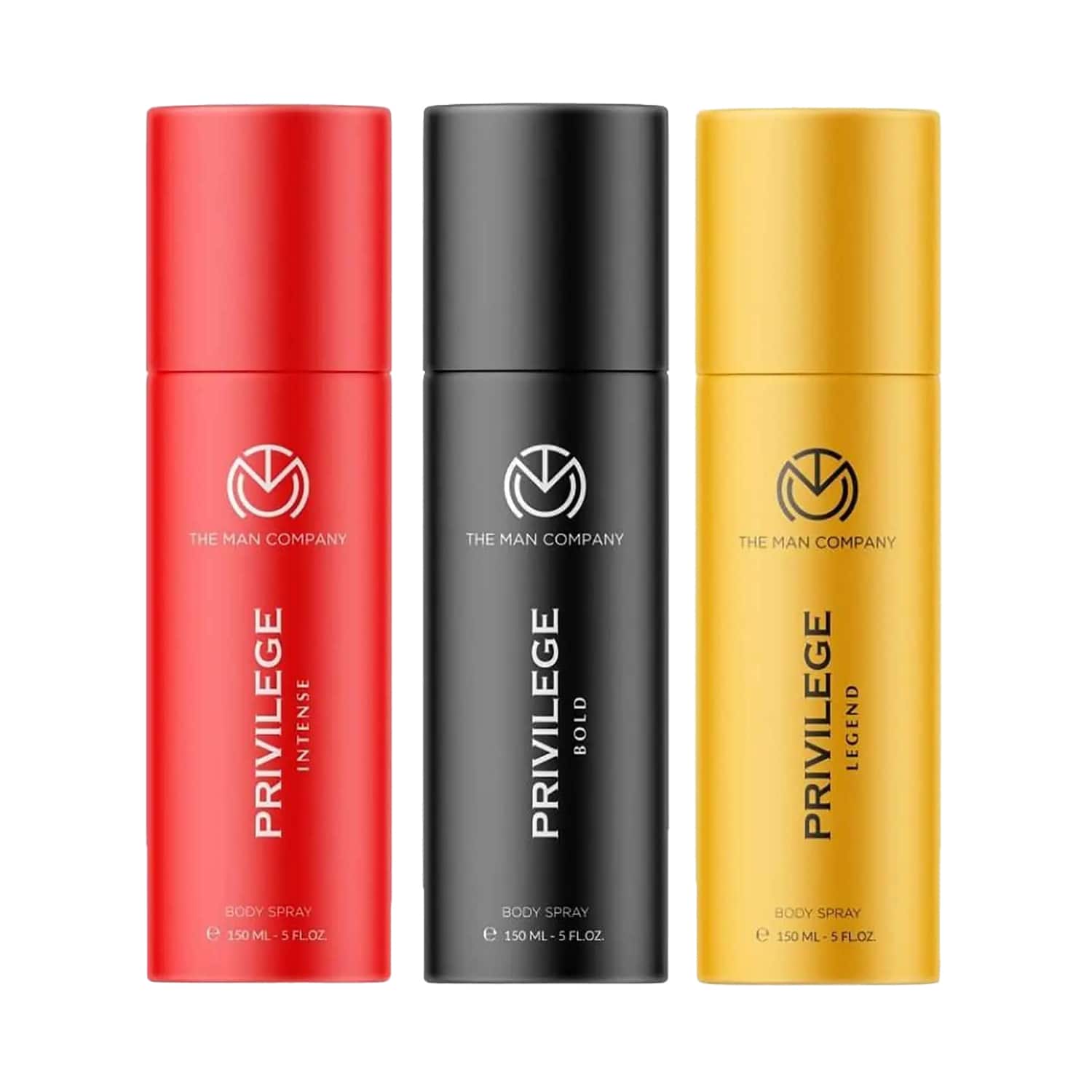 The Man Company | The Man Company Privilege Intense, Legend & Bold Body Spray Pack of 3 Combo - (150 ml x 3)