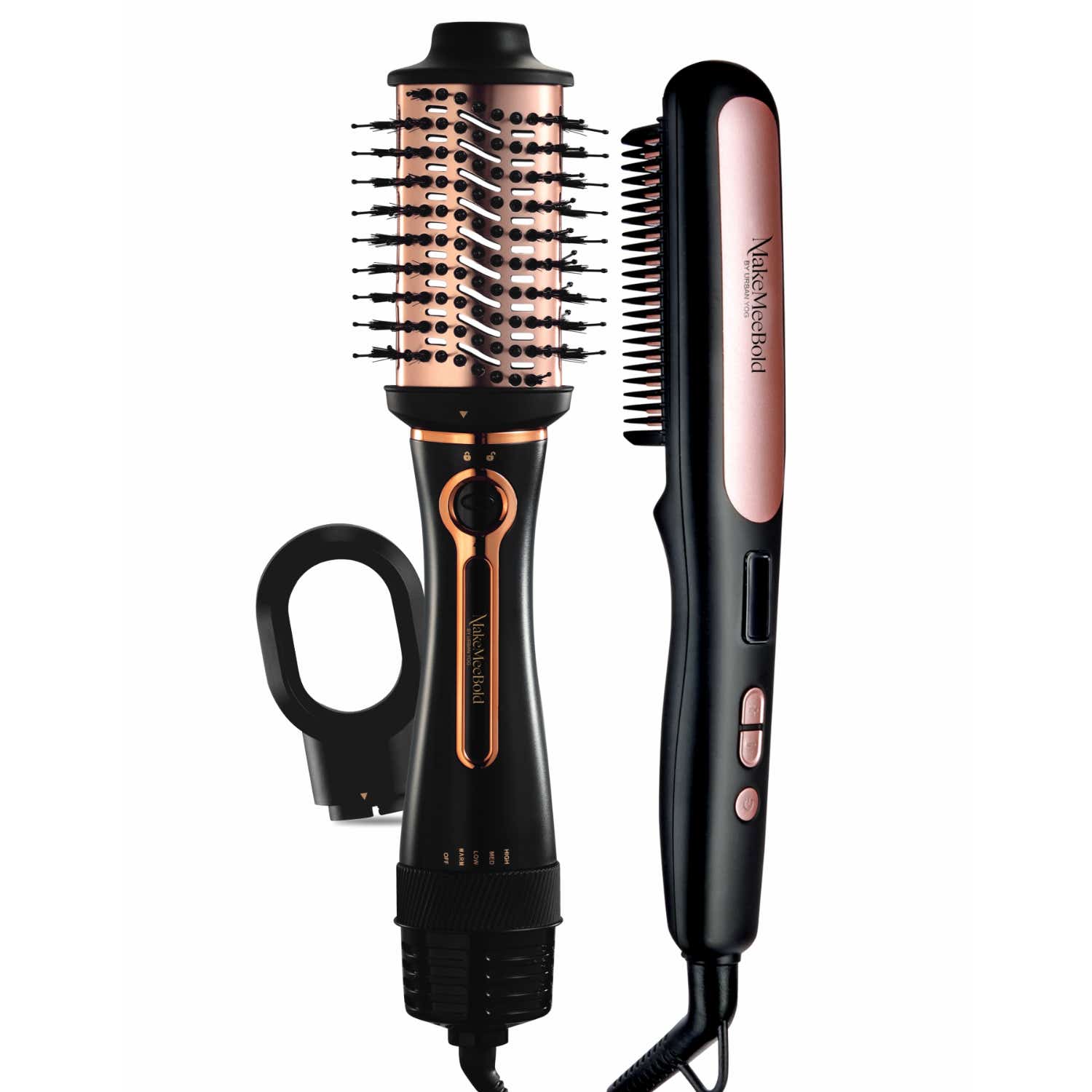 Urban Yog | Urban Yog Hair Styling 3-in-1 Hot Air Brush and Electric Hair Straightener Brush Combo