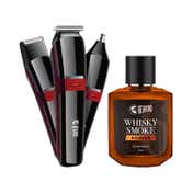 Beardo Ape X 3-in-1 Trimmer for Men & Whisky Smoke Bourbon Perfume EDP Combo
