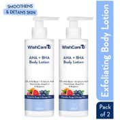 WishCare AHA + BHA Exfoliating Body Lotion for Strawberry Skin- For Skin Detan (200 ml x 2)