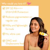 WishCare Vitamin C Pure Glow Brightening Sunscreen for Dry Skin SPF50 PA++In Vivo Tested (50 ml x 2)