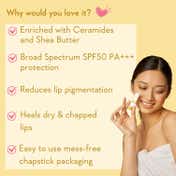 WishCare Ceramide Lip Balm Duo For Dark Pigmented Lips with SPF50PA+++ -Natural & Tinted (5 g each)