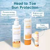 WishCare Sun Protection SPF50 + PA++++ Trio Vitamin C, Kojic Acid & Ceramide Face, Lip & Body Combo