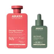 Arata Damage Defence Super Shampoo 200 ml & Hair Growth Intensive Serum 30 ml Combo