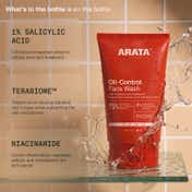 Arata Sunscreen Gel SPF 50+ & PA+++ 50 ml & Oil-Control Face Wash 100 ml Combo