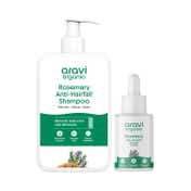 Aravi Organic Hair Boost Duo - Rosemary Hair Growth Serum & Shampoo Pack of 2 Combo
