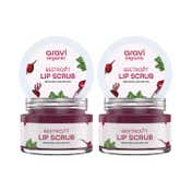 Aravi Organic Beetroot Lip Lightening Scrub Balm for Dark, Chapped & Pigmented Lips Pack of 2 Combo