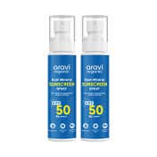 Aravi Organic Sunscreen - SPF 50 PA++++ Dual Mineral Sunscreen Body Spray Pack of 2 Combo