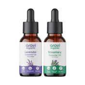 Aravi Organic Lavender & Rosemary Essential Oils Pack of 2 Combo for Relaxation & Hair Strengthening