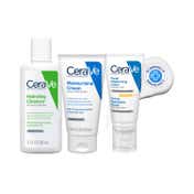 CeraVe Morning Skincare of Facewash, Moisturizer, SPF 50- Routine for Normal To Dry Skin Combo
