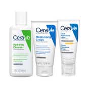 CeraVe Morning Skincare of Facewash, Moisturizer, SPF 50- Routine for Normal To Dry Skin Combo