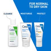 CeraVe Morning Skincare of Facewash, Moisturizer, SPF 50- Routine for Normal To Dry Skin Combo