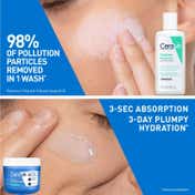 CeraVe Facewash & Gel Moisturizer Combo with Ceramides - Skincare Routine for Normal to Oily Skin