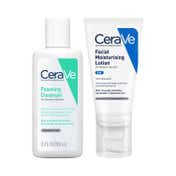 Cerave Facewash & PM Moisturizer with Ceramides - Evening Routine for Oily Skin Combo