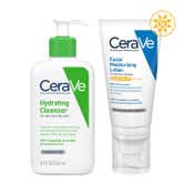 Cerave Hydrating Facewash & AM Moisturizing Lotion with SPF 30 - Morning Regime Combo