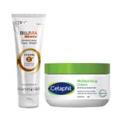 Biluma Clinical Brightening Face Wash & Cetaphil Gentle Moisturising Cream Combo