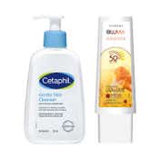 Cetaphil Derma-Gentle Cleanser & Biluma Clinical Sp Summer Clinical Cleanse & Protect Combo
