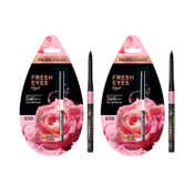 Faces Canada Fresh Eyes Kajal - Black, (0.35g) With Rose Extract (Pack of 2) Combo
