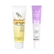 Fixderma Shadow Sunscreen SPF 50 Gel with Brightening Lip Balm for Pigmented Lips- 90 ml Combo
