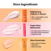 Foxtale Unstoppable Glow Combo - SPF 50 Sunscreen, Vitamin C Serum & Super Glow Moisturizer