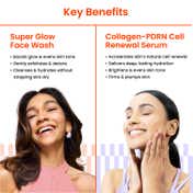 Foxtale Glow & Brighten Duo Face Wash + Collagen-PDRN Cell Renewal Serum Combo