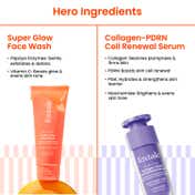 Foxtale Glow & Brighten Duo Face Wash + Collagen-PDRN Cell Renewal Serum Combo