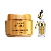 Lakme Absolute Argan Oil Radiance Overnight Oil-in-Serum Combo + Oil-in-Creme Combo