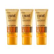 Lakme Matte Sunscreen SPF 50 Pa++++, Niacinamide, UVA-B Protection 100ml Combo Of 3