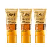 Lakme Tinted Sunscreen SPF 50 Pa +++ UVA/B Protection, For All Skin Type 50 ml Combo Of 3