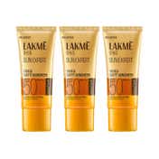 Lakme Tinted Sunscreen SPF 50 Pa +++ UVA/B Protection 100 ml Combo Of 3