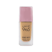 Lakme 9 To 5 Primer + Matte Powder Compact Silky Golden & W120 Warm Creme Foundation Combo